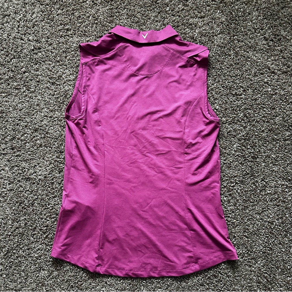 Callaway Women’s Purple Sleeveless Golf Polo Tank Opti-Dri Performance Size M - Picture 7 of 7